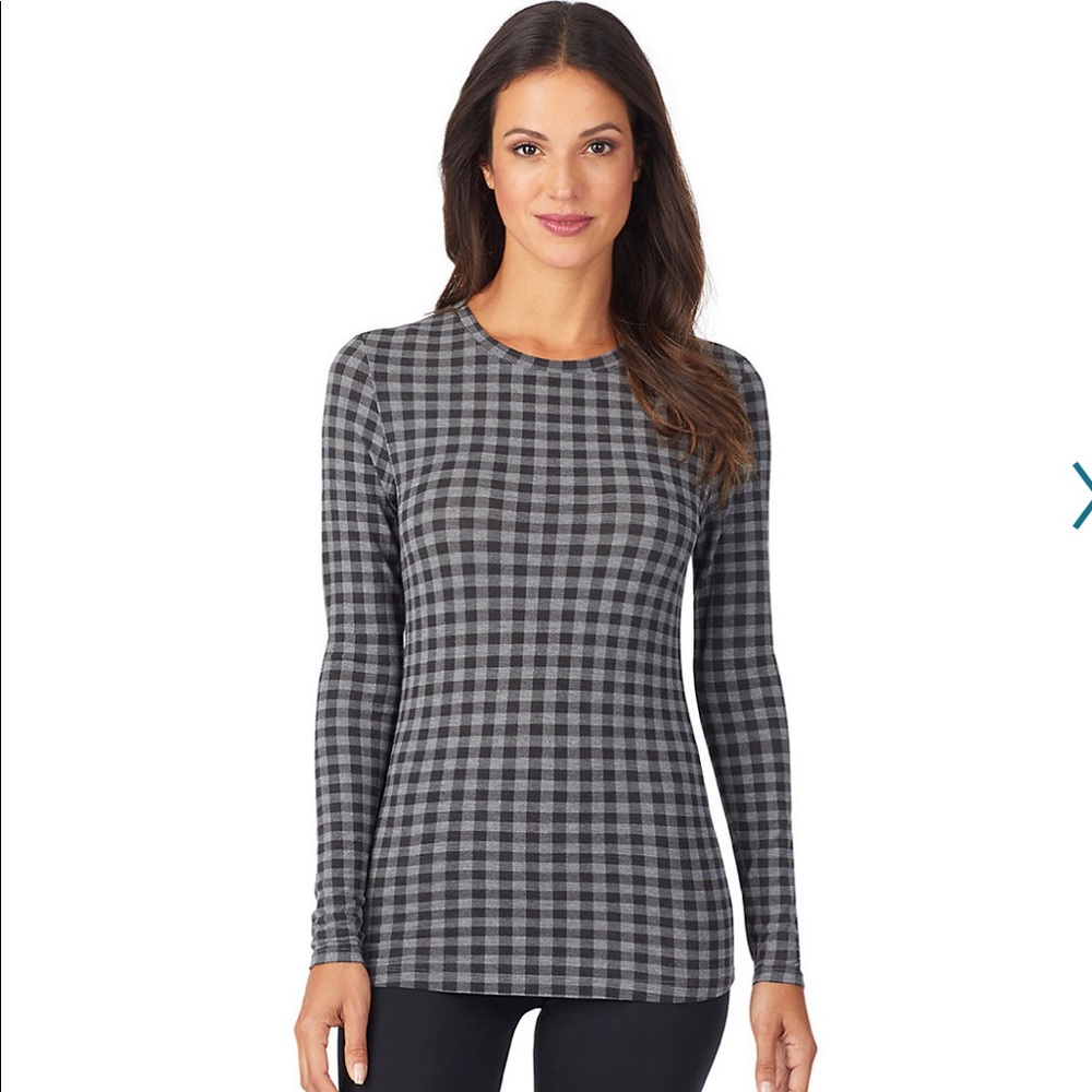 NWT Cuddl Duds Softwear w/ Stretch L/S Crew in Tonal Buffalo SIze: XS